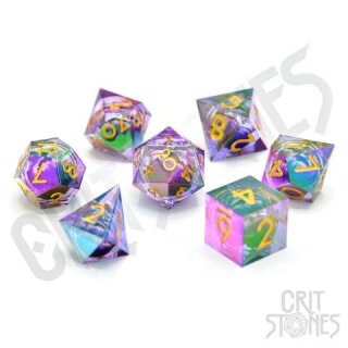 Eldritch Iris Electroplated Floating Eye RPG Dice Set (7)