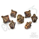 Elixerium Brass Hollow Metal RPG Dice Set (7)