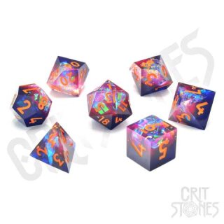 Galactic Ember Sharp Edge Resin RPG Dice Set (7)