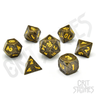 Golden Breach Metal RPG Dice Set (7)