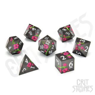 Nighttime Blossom Metal RPG Dice Set (7)