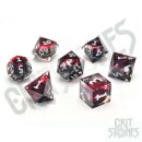 Rings of Power (Black) Sharp Edge Resin RPG Dice Set (7)