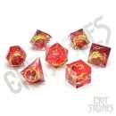 Rings of Power (Gold) Sharp Edge Resin RPG Dice Set (7)