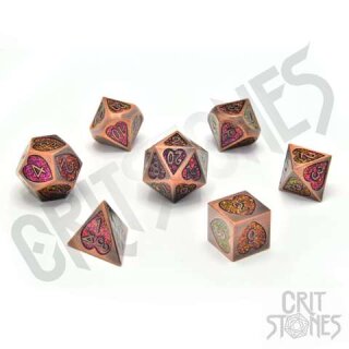 Romance Rune Metal RPG Dice Set (7)