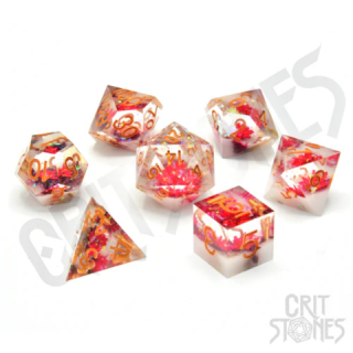 Rose Bloom Sharp Edge Resin RPG Dice Set (7)