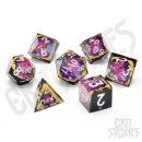 Violet Vein Geode RPG Dice Set (7)
