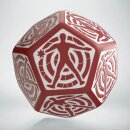 D12 Red & white Hit Location Dice