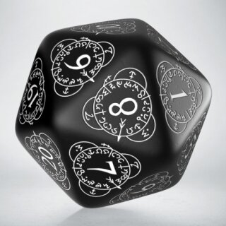 D20 Level Counter Black & white Dice
