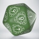 D20 Level Counter Green & White Dice