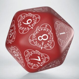 D20 Level Counter Red & white Dice