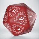 D20 Level Counter Red & white Dice