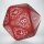 D20 Level Counter Red & white Dice
