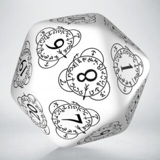 D20 Level Counter White & black Dice