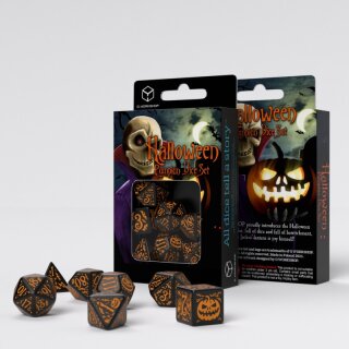 Halloween Pumpkin Black & orange Dice Set (7)