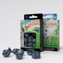 Shimmering Llama Dice Set (dark blue & white) (7)