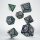 Tribal Dice Set Blue-green & Beige (7)