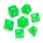 Glitter Polyhedral Dice Set Bright Green Numbers White (7)