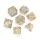 Glitter Polyhedral Dice Set Clear Numbers Gold (7)