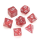 Glitter Polyhedral Dice Set Red Numbers White (7)