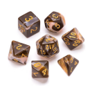 Marble Polyhedral Dice Set Chocolate & Cream Numbers...