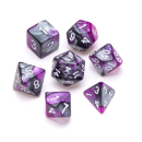 Marble Polyhedral Dice Set Purple & Grey Numbers...