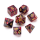 Marble Polyhedral Dice Set Red & Black Numbers Gold (7)