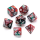 Marble Polyhedral Dice Set Red & Green Numbers White (7)