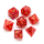 Pearl Polyhedral Dice Set Red Numbers Gold (7)