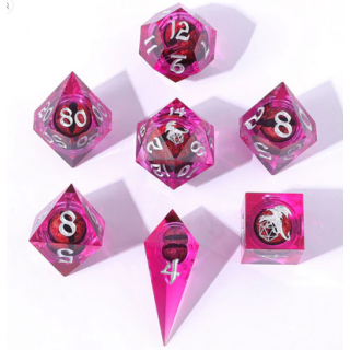 Always Watching Dragons Eye Sharp Edge Resin Dice Set Pink (7)