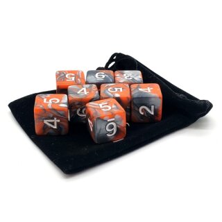 D6 Set Vorpal Silver & Orange (8)