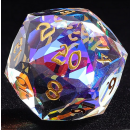 Dragon`s Hoard Luster Cut 30mm D20 Prismatic Crystal