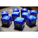 Elder Dice (9d6 Tube) Elder Sign Blue Aether