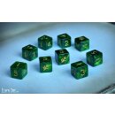Elder Dice (9d6 Tube) Green Lovecraft Elder Sign