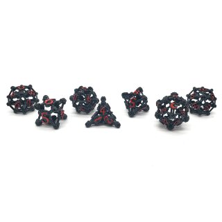 Hollow Skull Black Nickel w/ Red Dice Set (7)