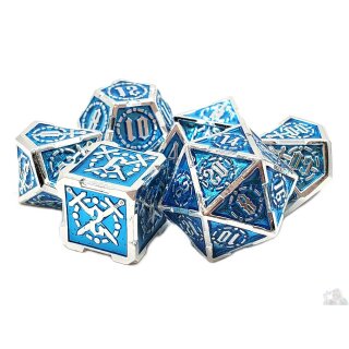 Knights of the Round Table Blue w/Silver Dice Set (7)