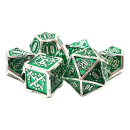 Knights of the Round Table Green w/Silver Dice Set (7)