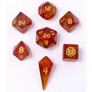 Mini Polymer RPG Dice Set Phoenix Feather (7)