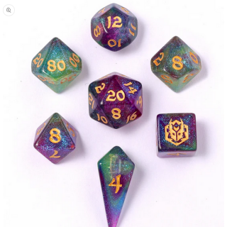 Mini Polymer RPG Dice Set Sirens Melody (7)