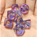 Mini Polymer RPG Dice Set Unicorn Tears (7)