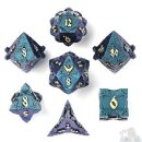 Paladin Solid Metal Polyhedral Dice Set Glitter Blue...