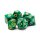 Pearl Drop Green w/Gold Dice Set (7)