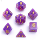 Pixie Dust Round Edged Dice Set Glow in the dark- Gold (7)