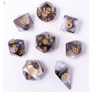 Polyhedral RPG Dice Set Wraith Shadow (8)