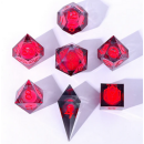 Sharp Edge Liquid Core RPG Dice Set Glow In The Dark Red (7)