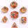Solid Metal Dragon Polyhedral Dice Set Gold w/ Red & Purple (7)