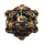 Spindown D20 Hollow Skull Ancient Gold