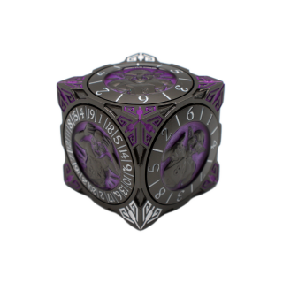 7 in 1 Dice Spinner Dice Goblin Matte Black w/Purple