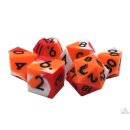 Silicone Red White & Orange Dice Set (7)