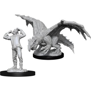 D&D Nolzur`s Marvelous Miniatures: Green Dragon Wyrmling & Afflicted Elf