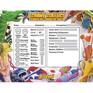 Xcrawl RPG: 0-Level Scratch Off Character Sheets (EN)